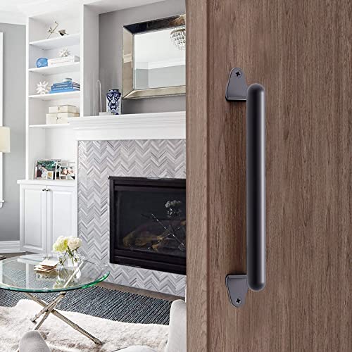 SELEWARE 12 Inch Barn Door Handle, Heavy Duty Metal Gate Pull Handle | 1 Pack, Durable Construction, Comfortable Grip, Easy Installation, Ideal for Sliding Doors, Gates, Garages and Outdoor Use - color: 12 Inch, 1 Pack