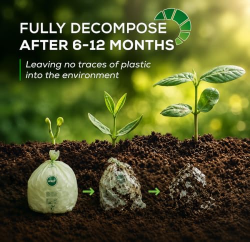 (Include 10 Bonus Bags) ANECO 100% Compostable Waste Bags 2.6 Gallon | Extra Thick Kitchen Small Compost Bags for Countertop Bin, 110 Count (100 + 10 Extra) - color: 2.6 GAL (Flat Top Bags, 100 Count)