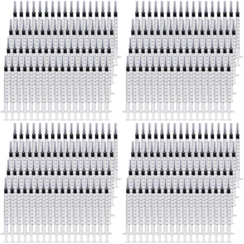 300 PCS 1ml Syringe Bulk with Cap,1cc Plastic Small Syringes with Cover, Liquid Measuring Syringe, Syringes Tools for Scientific Labs, Feeding Small Pets, Oil or Glue Applicator-Individually Sealed - style: 1ml