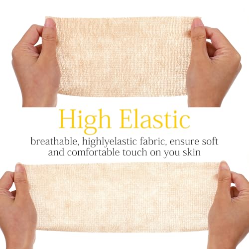 24 Rolls Self Adhesive Bandage Wrap, Vet Wrap 4 Inch x 5 Yards for Horses Dogs Wounds Care, Beige Self Sticking Elastic Bandage Tape for Wrist, Ankle, Sports