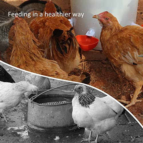 Essilnn DIY Chicken Feeder and Waterer Automatic Chicken Feeder No Waste Poultry Feeder Kit for Buckets Barrels Bins Troughs, 6 Ports and 6 Water Cups