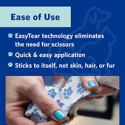 OVIK Health PetFlex No Chew – Flexible Self-Adhering Elastic Bandage for Wound Care – First Aid Wrap for Small Animals Like Dogs, Cats, and Other Pets - 3 inch, 2 Rolls - color: No Chew, size: 3 Inch 2 Count