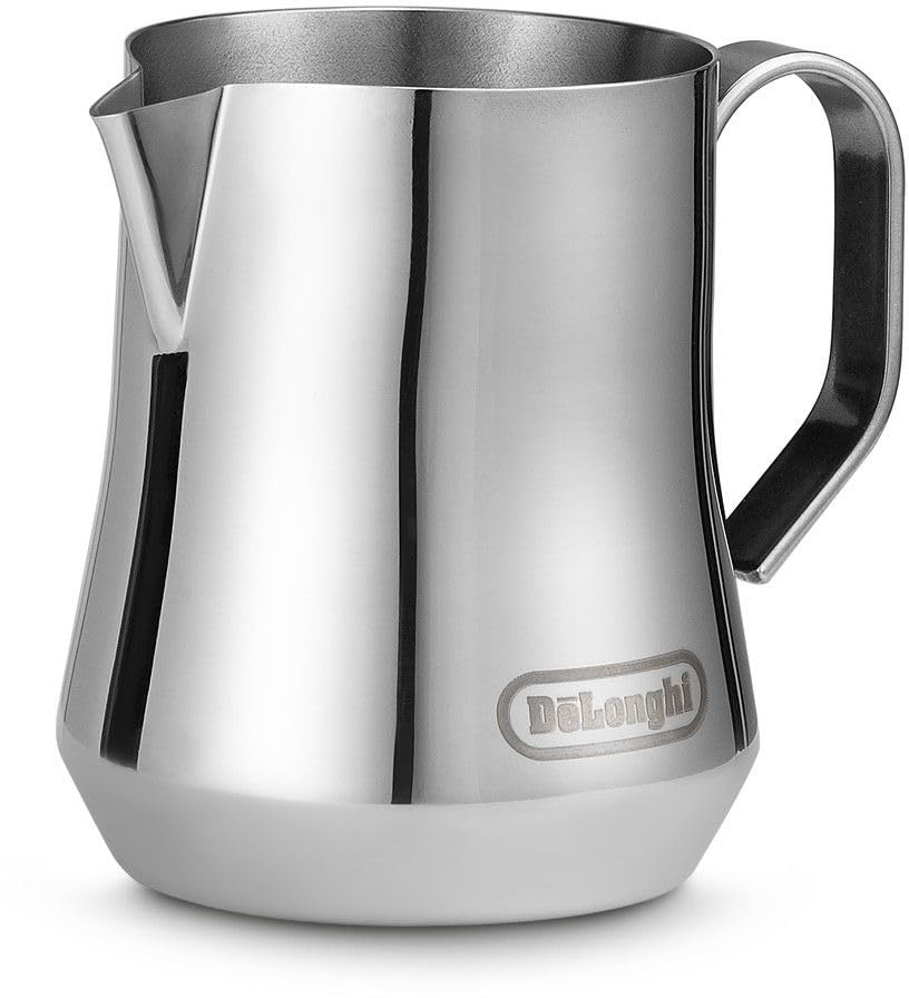 De'Longhi DLSC060 Milk Frothing Jug, 12 oz, Stainless Steel - color: Stainless Steel, size: 11.8 Ounces