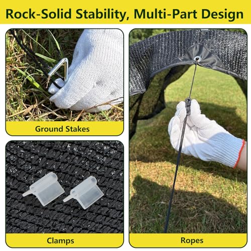 Garden Shade Kits, Shade Cloth with Hoops,78" L x 35" W x 27" H Row Covers | 80% UV Block Sun, Plant Cover for Raised Beds, Heat Protection Tunnel for Strawberry and Flowers