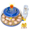 18 Egg Incubator, Automatic Egg Turner with Temperature and Humidity Control,LED Candler,360° Viewing, External Water Bottle Refill, Air Vent, Hatching for Chicken, Duck and Quail