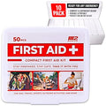 M2 BASICS 10x50 Piece Premium Mini First Aid Kit Bundle, Donation, Travel | 500 Total Pieces Bulk Pack For Charity, Car, Backpack, Office, School, Church, Camping, Family, Friends And Nonprofit