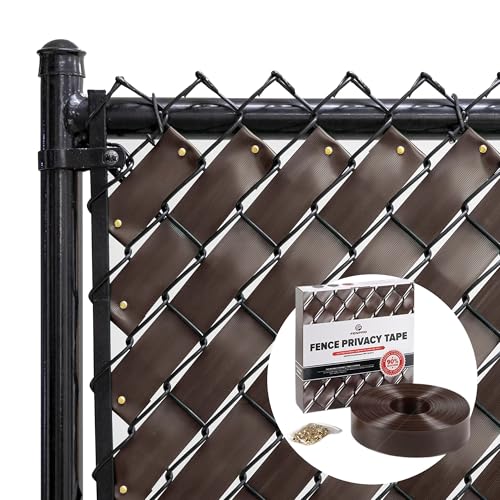 Chain Link Fence Privacy Tape 250 ft (40 SqFt) (Chocolate Brown) | for Gardening, Outdoor Wall, Balcony, Patio, Yard, Injury Prevention, Safety Fence Cover for Dog, Other Pet Hedge Slats - color: Chocolate Brown
