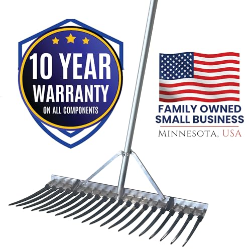 Rake Zilla | Extra-Large Heavy-Duty Lake and Pond Aquatic Weed Rake – 40" Wide Head with 9" Tines | Includes Detachable Float Kit & 25 ft Rope for Scooping, Skimming, and Easy Cleanup in Lakes & Ponds