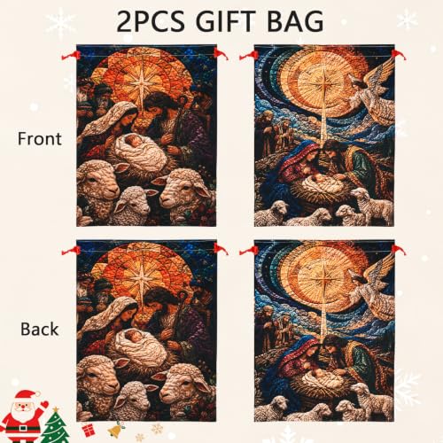 KzgtY Baby Birth 2PCS Gift Bags with Drawstring, 16 x 12 Inch Reusable Present Sacks for Christmas,Brithday, Holidays,Parties & Gift Packaging - color: Baby Birth