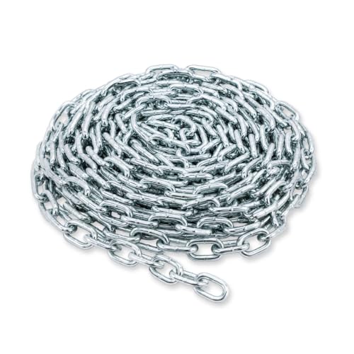 Tie Down Engineering Utility Chain, 50 FT Grade 30 Zinc-Plated Steel Chain, 800 lb Working Load Limit, General Purpose Chain for Gates, Trailers, Barriers, Farm & Property Maintenance | Zinc Plated Steel Strong Working Load & Long Lasting - size: 3/16 Inc