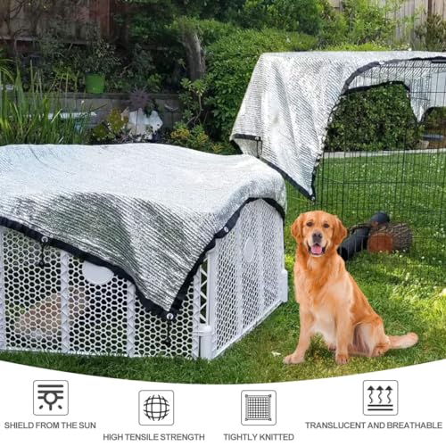 Aluminum-Shade Cloth 10x20',Reflective 80% Aluminum Shade Cloth-for Car Garden,Outdoor Pergola,Lawn.Aluminum Sunblock Neting with Edges and Holes,Silver Heat Reflective Tarp - size: 10ft×20ft