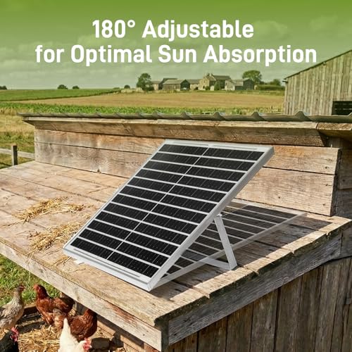 25W Solar Fan for Chicken Coop with Battery and 2000mAh Battery, 3 Smart Modes, 4.7" Dual Fans, Solar Shed Fan & Solar Exhaust Fan for Greenhouse, Dog House, Attic & Outdoor Cooling