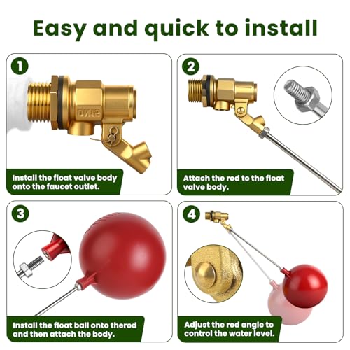 Stainless Steel Float Valve for Water Tank, Automatic Water Level Control Valve with Adjustable Rod, 1/2" & 3/4" NPT Fill Valve for Livestock Water Trough, Farm and Storage Tanks - size: 20m'm/0.78inch