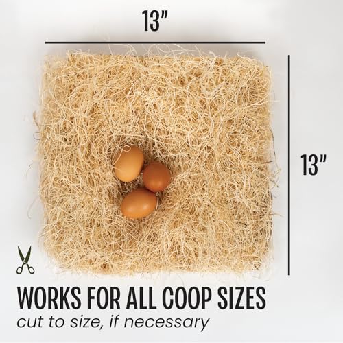 MagJo Aspen Nesting Pads for Chicken Coops - USA Grown Aspen Excelsior Nest Box Liners 13x13-12 Pack - size: 12 PACK