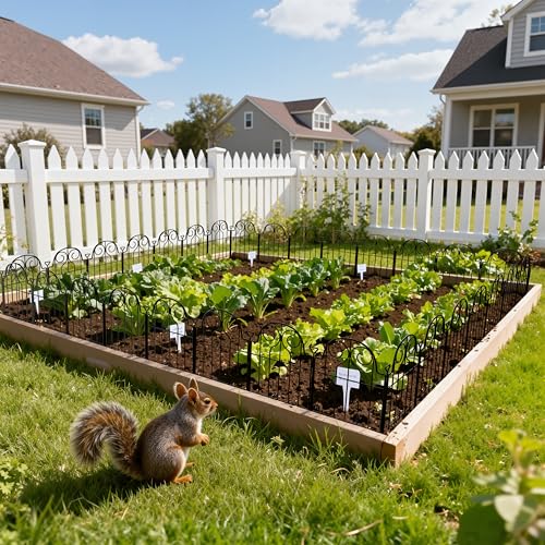Decorative Garden Fence 17in x30ft,30 Panels Rustproof Metal No Dig Fence | Animal Barrier,Arched Flower Bed Edging Ornamental Wire Border Panel Fencing for Yard Patio Outdoor Decor - size: 30 Panels-17in(H)x13in(L)-Style2