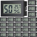 Kanayu 24 Pack Mini Digital Hygrometer Thermometers Indoor Humidity Monitor Temperature Humidity Gauge Meter with Fahrenheit for Greenhouse Garden Cellar Closet
