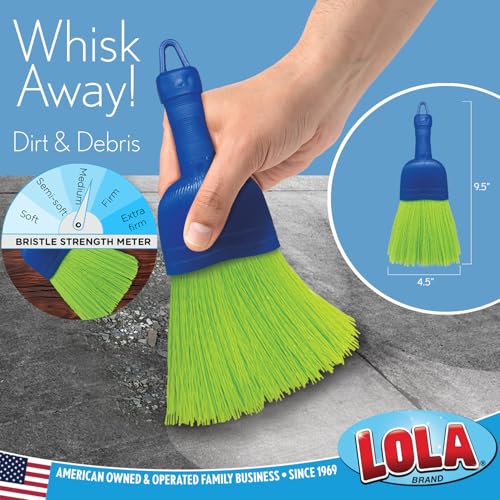 LOLA Whisk Broom, Hand Brush, Durable Bristles, Whisks Away Dirt & Debris, Compact, Hang Hole for Easy Storage, Indoor/Outdoor, 1 Pack - size: 1 Count, style: Classic