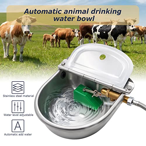 Automatic Dog Water Dispenser Outdoor Large Breed Self Filling Water Bowl | Heavy Duty Brass Float Valve Control, Wall Mount, For Poultry Chicken Duck Goat Sheep Horse Cattle Livestock, Bakcyard Farm