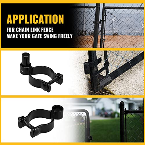 VIVIDA 1-3/8" x 2-3/8" Chain Link Fence Black Gate Hinge Kit, 2 Pack | Black Chain Link Fence Hardware, For 1-3/8" x 2-3/8" OD Pipe, Bolts & Nuts Included - color: Black (2 Set), size: 1-3/8" x 2-3/8"