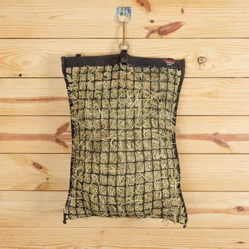 Schneiders Easy-Open Knotless 1.25" Slow Feed Hay Net for Horses | Top Rim Stays Open Filling | Gentle Poly Netting | Holds 2 to 4 Flakes of Hay - size: 2 Flakes