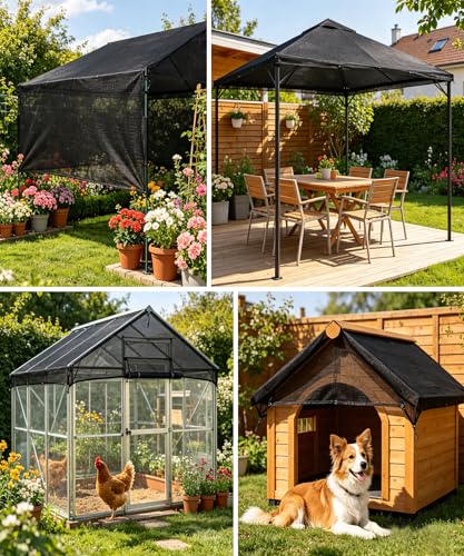 40%-50% Black Garden Shade Cloth,6X20FT Mesh Tarp with Grommets | Sunshade Net for Vegetables, Greenhouse, Plants Cover, Patio, Chicken Coop, Barn & Kennel, Tomatoes - size: 6 FT X 20 FT, style: 40%
