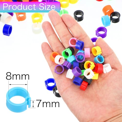 ElevateTech 300PCS 8mm Coturnix Quail Leg Bands Chicken Identification Band Bands Chicken Leg Band Rings Clip-On Round Tags Poultry IdentificationBand