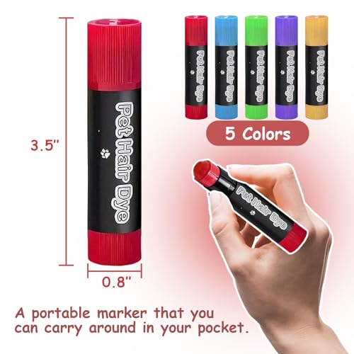 MESINURS Animal Marker Crayon for Pig, Cow, Goat - Livestock Paint Pens, Non Toxic Color Marking, Washable (red+Blue+Green+Yellow+Purple)