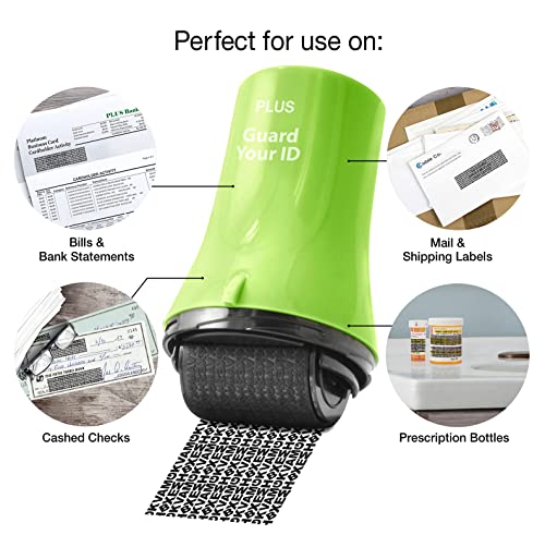 Guard Your ID Wide Identity Theft Protection Roller Stamp, 3-Pack for Mail - color: Green, size: Wide 3-Pack