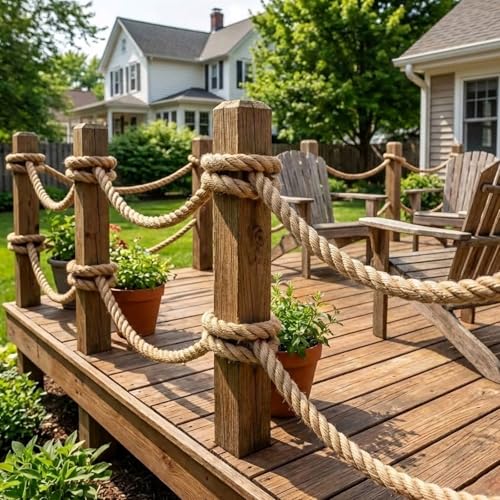 Natural Jute Rope (1 Inch x 200 Feet) Thick Hemp Rope Twisted Manila for Railings, Porch Swing, Nautical Decorating - size: 1 Inch x 200 Feet