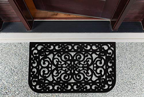 DII Rubber Doormats Collection All Weather, 18x30, Scroll Pin - color: Scroll Pin, size: 1'6" x 2'6" (Rectangular)
