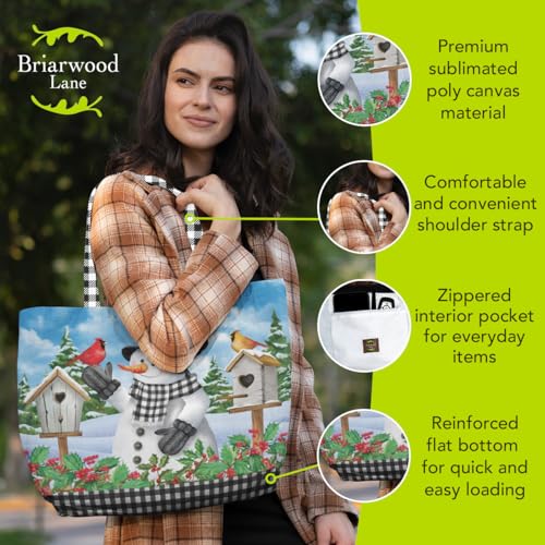 Briarwood Lane Tote Bags 14" x 15" x 7" 2022 Collection - color: Chk Snowman
