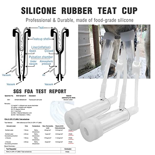 12L Goat Milking Machine, Plug-in Pulsation Pump Milker (Classic) | Hantop UnitedFarm, Speed Adjustable Pump, Auto Stop Check Valve, SUS304 Stainless Steel Bucket, Food-grade material - color: for Goat, size: 12L