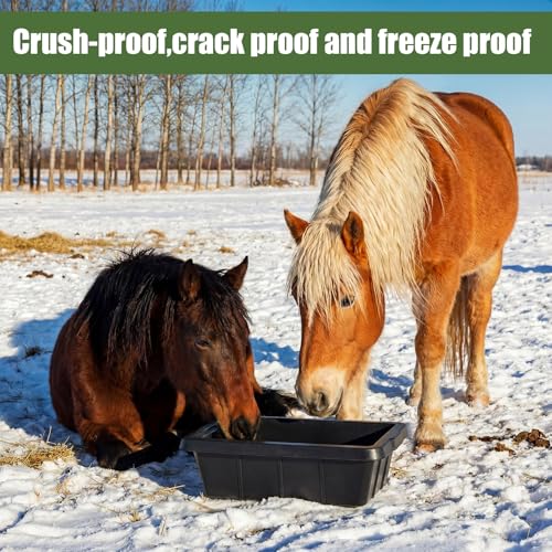Sadnyy 3 Pcs Rubber Feeder Pan, Horse Feed Bucket Rubber Feed Pan Large Utility Heavy Duty Horse Trough Feeder for Goats Horses Livestock Animal Feeding(7.39 Qt/ 1.85 Gallon) - size: 7.39 Qt/ 1.85 Gallon