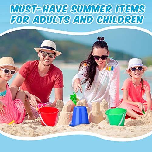Didaey 24 Pcs 5 Inch Beach Buckets Bulk, Colorful Mini Sand Pails, 4 Colors - color: 4 Colors