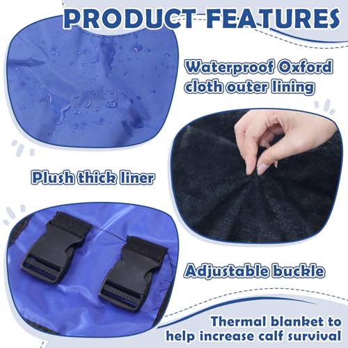 Calf Blanket Goat Coats Winter Jacket Calves Warming Blanket Warm Thickened Waterproof Windproof Calves Livestock Warm Clothes for Goats, Alpacas, Donkeys and Other Livestocks (2)