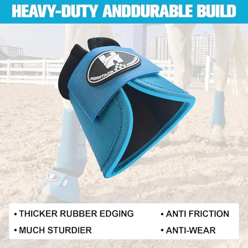 Horse Bell Boots for Outdoor Sports (Pacific, XL) | Comfortable fit, prevents sprains, convenient hook and loop design, durable outdoor protection - color: Pacific, size: XL