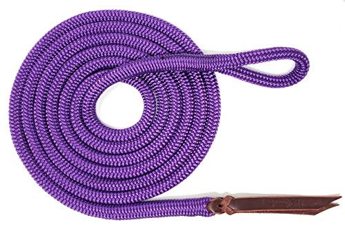 Double Braid Lead Rope with Eye Splice Loop, 12-14FT Lengths (Purple, 14 ft.) - color: Purple, size: 14 ft.