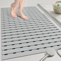 OTHWAY Large Shower Mat, 35.4 x 24 Inch No Suction Cup Shower Mat Non Slip, Quick Drain Shower Mats for Inside Shower, Heavy Duty PVC Shower Floor Mat, Curlable Shower Stall Mat (Light Grey) - color: Light Grey