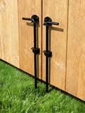 12" Cane Bolt Gate Drop Rod Heavy Duty Stopper Hardware, Ground Drop Pin Latch for Wooden Fences Metal Doors, Gate Drop Pin for Holding Gate to The Ground, Black -2Pack - style: Cane Bolt 12in 2pcs