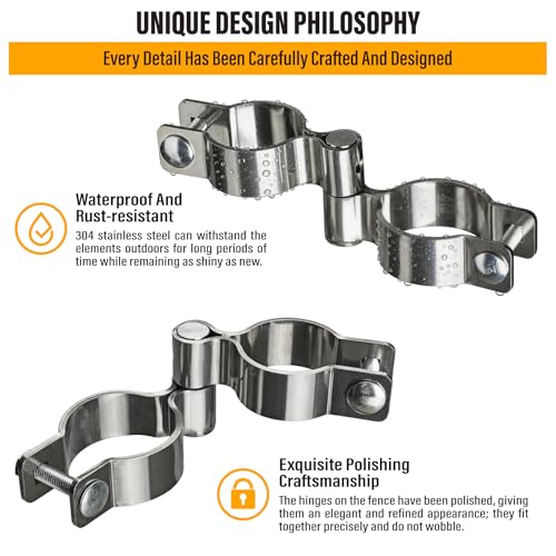 2 Pack 1-7/8" x 1-5/8" Chain Link Fence Gate Hinge, 304 Stainless Steel Heavy Duty Male Female Post Hinges with Bolts and Nuts - color: 1-7/8", size: 1-5/8 Inch