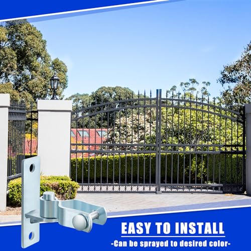4 Pcs 1-3/8" Heavy Duty Wall Mount Gate Hinge Chain Link Gate Hinge with 5/8'' Pin Pipe Fence Pressed Steel Chain Link Fence Frame Outdoor Hardware