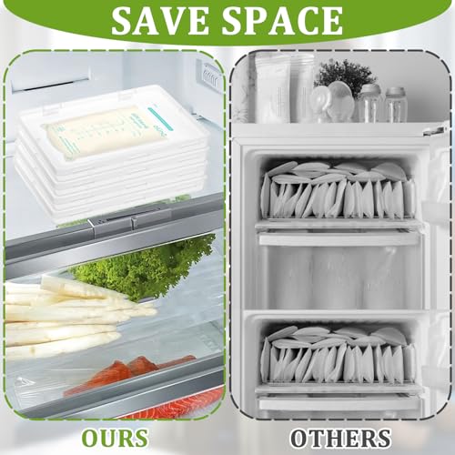 18 Pcs Clear Flat Breast Milk Freezer Storage Organizer Space Saving Breastmilk Storage Breastmilk Freezer Tray Breastfeeding Bag Organization, 7.48 x 5.11 x 0.67 in