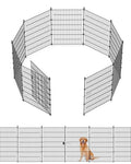 Garden Fence Animal Barrier with Gate 40in(H) x23ft(L) | 10Panels Heavy Duty Metal Wire No Dig Decor Fencing,Tall Outdoor Dog Safety Fences with Stake,Temporary Edging for Yard