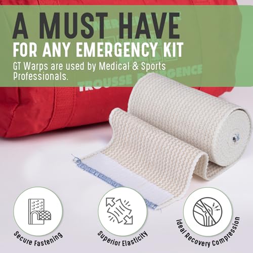 Premium Elastic Bandage Wrap (4" 2 Pack) - Hook & Loop Fasteners at Both Ends - Latex Free Hypoallergenic Compression Roll - Reusable Bandages for Waist, Legs, Elbow & Knee Wrap - size: 2 Pack