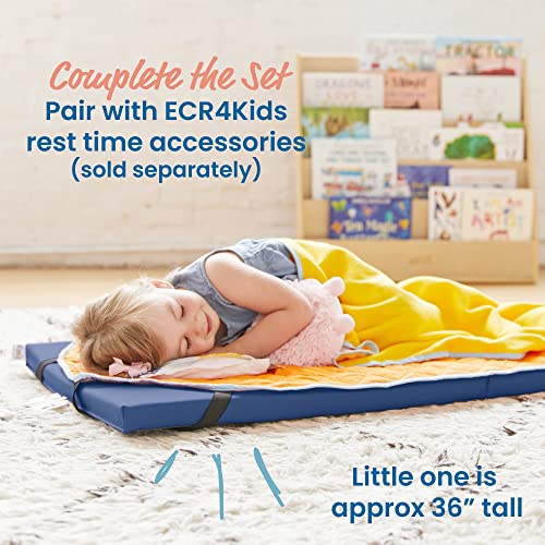 ECR4Kids SoftZone Rainbow Rest Mat, 2in, Sleeping Pad, Earthtone, 5-Piece | Soft foam with polyurethane cover, GREENGUARD Gold Certified, 2-6 years, fully assembled, non-slip base, daycare or classroom - color: Earthtone