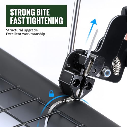 Stainless Steel Zip Tie Gun Kit with Industrial Scissors - Heavy Duty Metal Zip Ties Tensioner & Cutter Tool for Electrical, Used to Repair Outdoor Fences, Pipes, Chain Links, Garden Farm