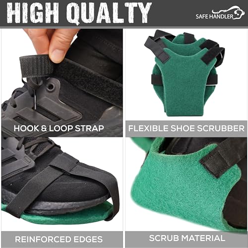 SAFE HANDLER Washable Shoe Scrubber for Floor Cleaning, Slip-Resistant, Easily Adjustable & Ergonomic, Reinforced Edges | Fits Adult Shoes (1 Pair)