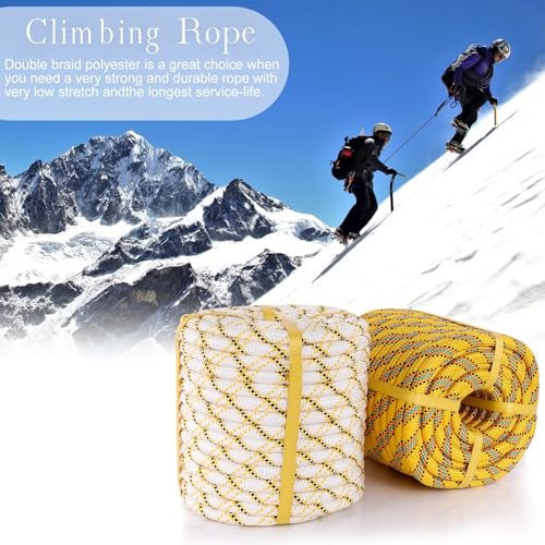 Arborist Rope Climbing Rope 1/2 Inch Tree Rope 48 Strands Bull Rope for Construction Climbing Swing Sailing - size: 1/2 x 100ft, style: White