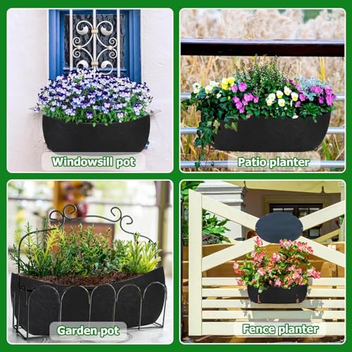 Planter Liners for Window Box, 24 Inch 4Pcs Non-Woven Plant Inserts | Outdoor Hanging Flower Box Liner, Plant Liner Replacement, Window Basket Trough Insert, Breathable Garden Planter Accessories - size: 24 Inch