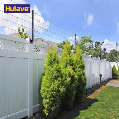 Hulave 8-Pack Fence Post Extender, High 32" Fence Barbed Wire Extend Arm, Used to add Height to Wood Fences for Privacy and to Prevent Animals from Jumping Away and Breaking in (Matte-Black) - size: Heigh-32in